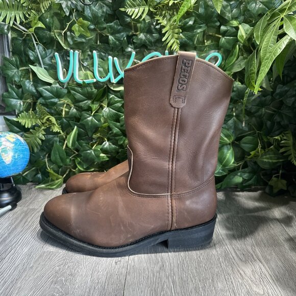 Vtg Red Wing 2214 Pecos Brown Leather Boots Steel Toe Made In USA Sz 12 E3 EUC main image 9
